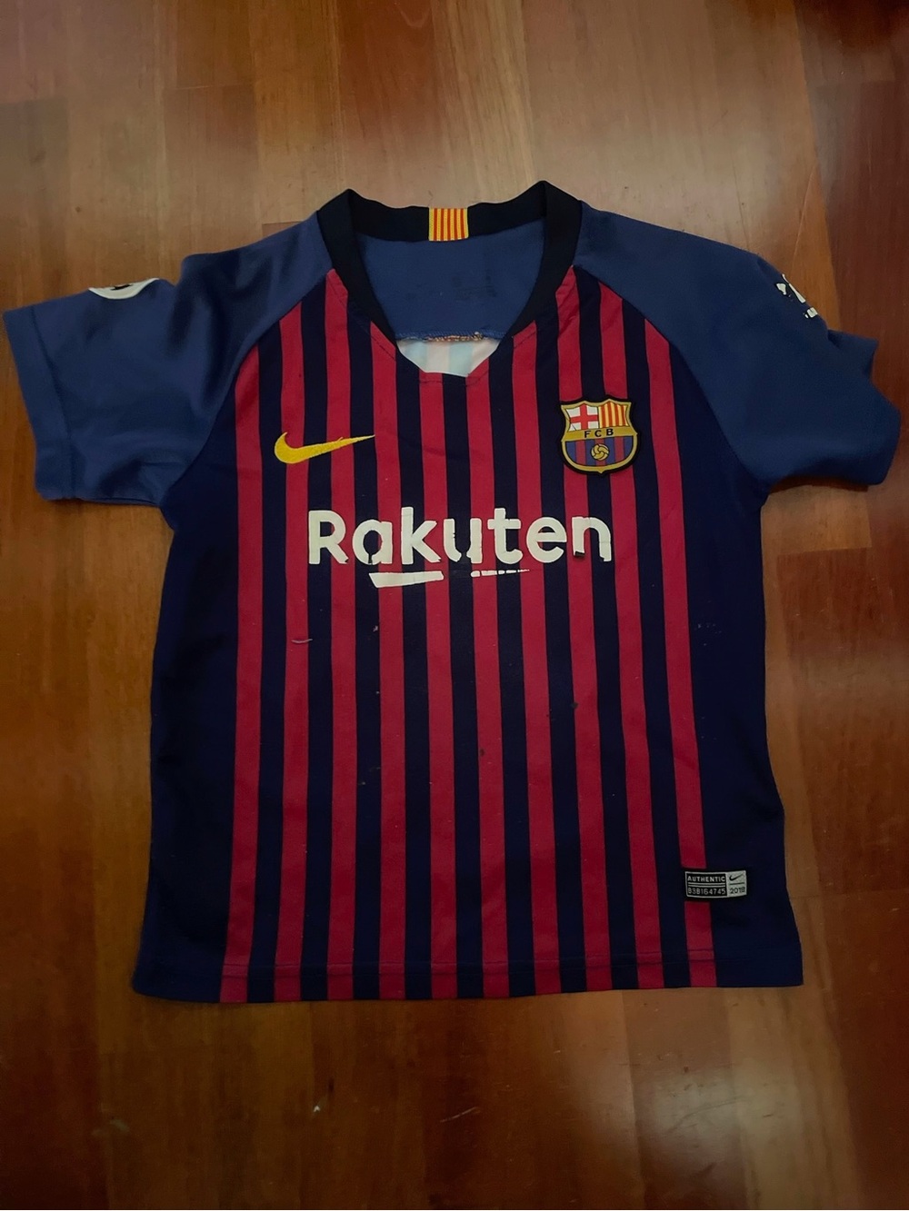 Nike Kids FC Barcelona Jersey - Navy & Red with Yellow Swoosh